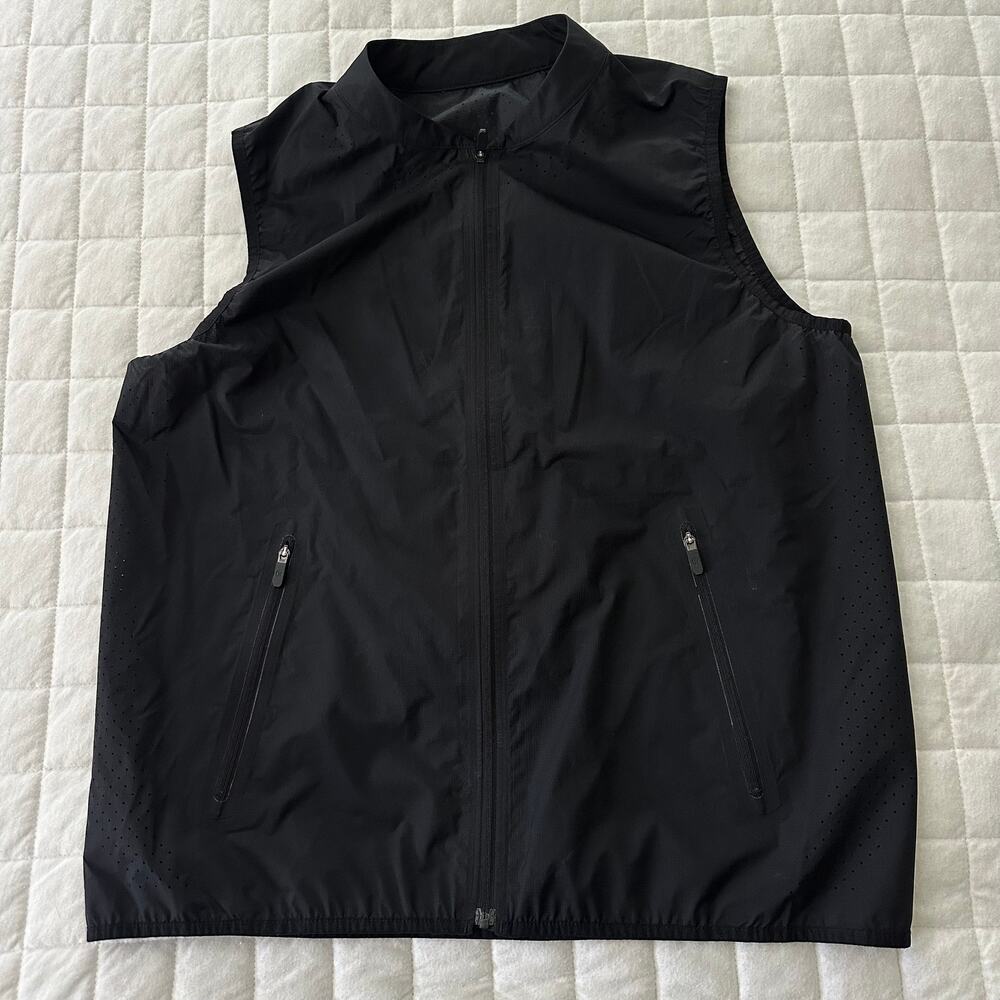 Lululemon Vest Womens 8 Black Like The Wind Nylon Full Zip Running Athleisure